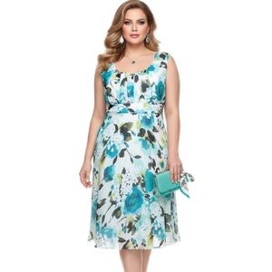Connected Apparel Y2K Floral Fairy Whimsical Sleeveless Plus Size 22W Dress